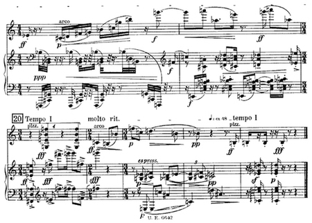 notacion musical cuatro piezas para violn webern