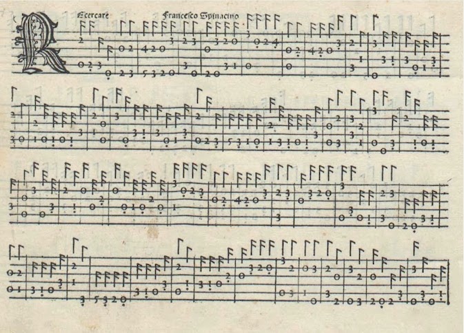 notacion musical tablatura Spinacino ric